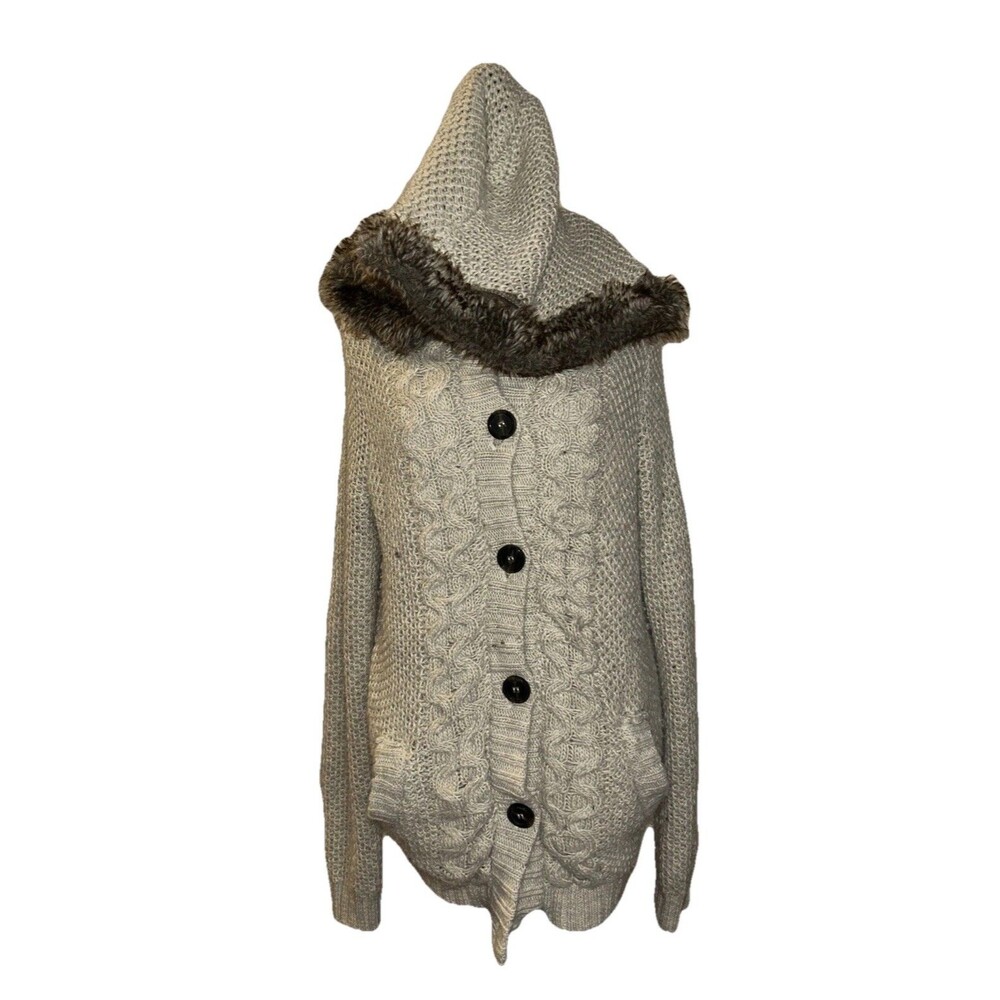Ci Sono By Cavalini Sweater Collection XL Long Sleeve Button Up Hoodie Jacket